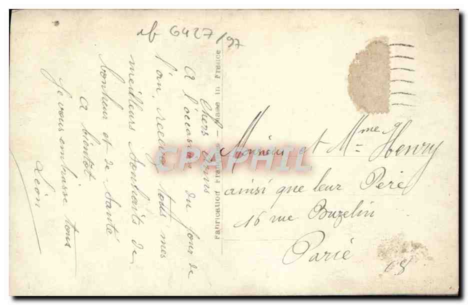 CPA Fantaisie Fleurs — Back