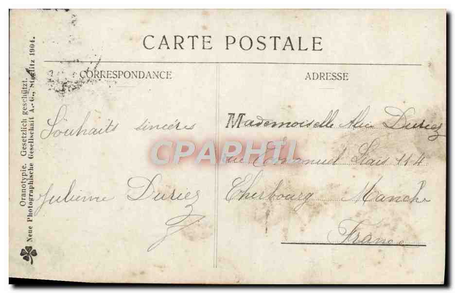 Femme tenant un trèfle à quatre feuilles — Bonne Année — Pommery — Verso