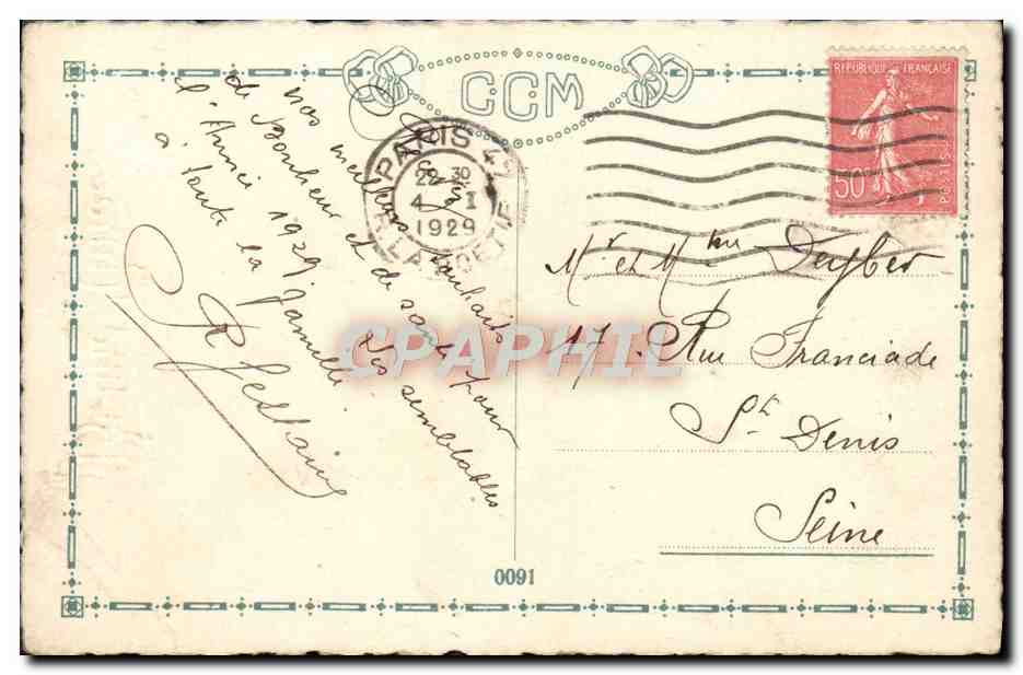 CPA Fantaisie Enfant Luge — Verso