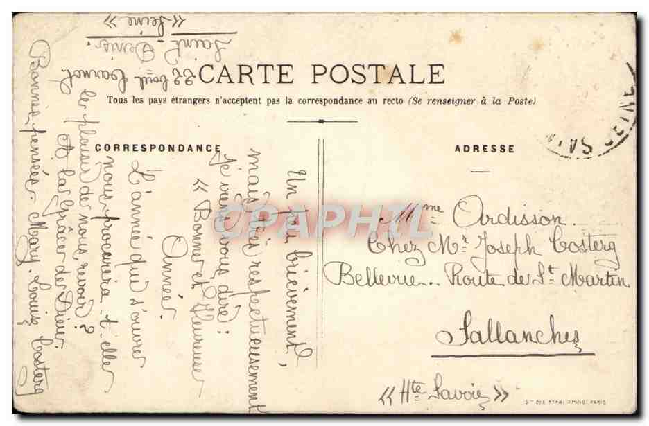CPA Fantaisie Fleurs Bonne annee — Rückseite