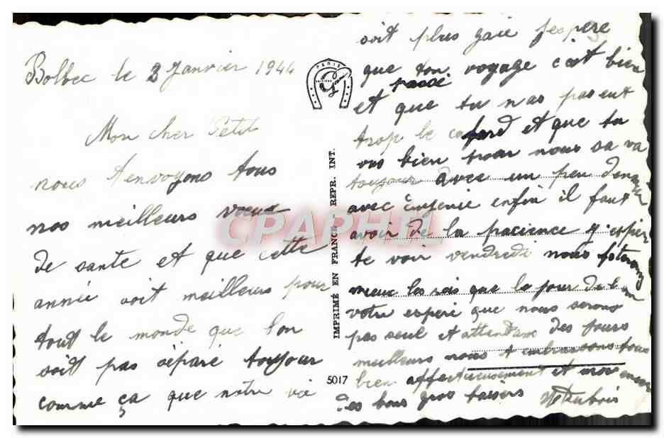 CPA Fantaisie Bonne annee — Verso