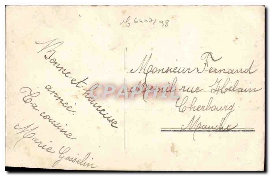Femme en robe pastel tenant un bouquet — Bonne Année — éditeur anonyme, n° 6036 — Reverso