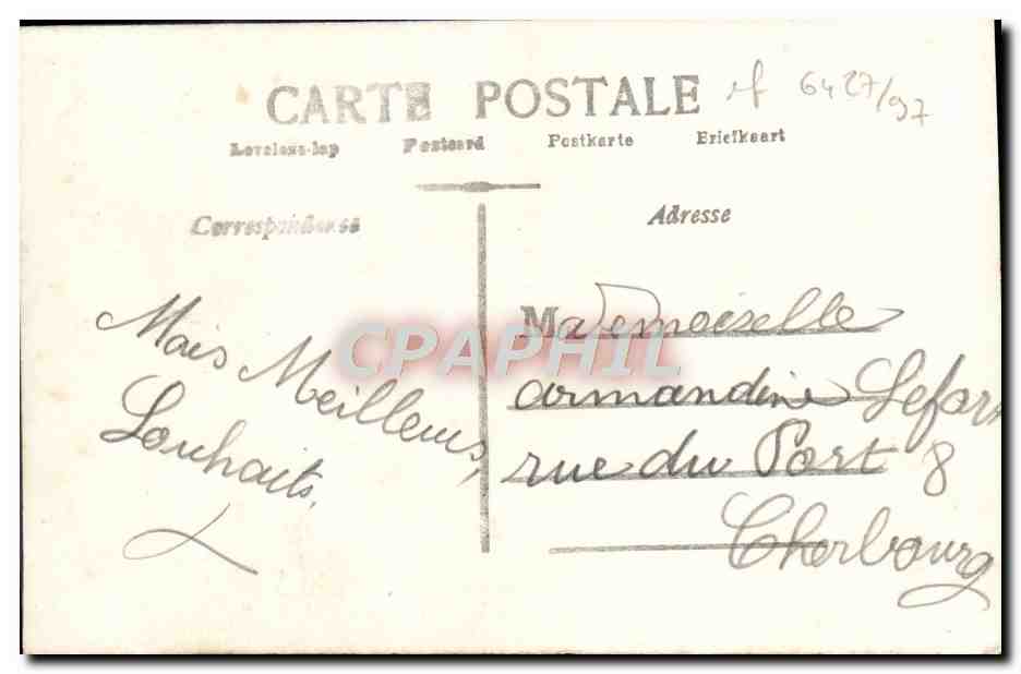 Junge Frau mit Blumenstrauß — Frohes Neues Jahr — J.C. Paris, Nr. 809 — Rückseite