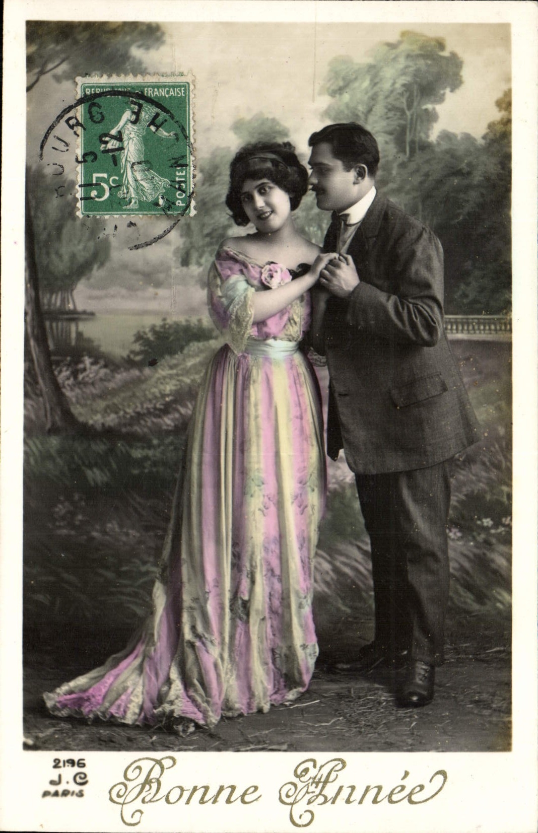 Coppia in abito da sera — Buon anno — J.C. Paris, n. 2196