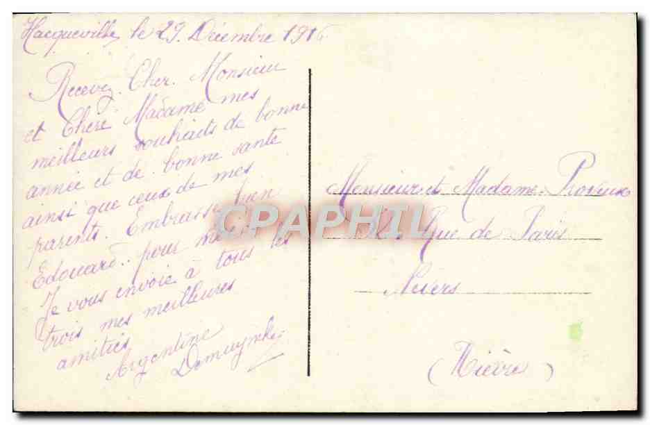 CPA Fantaisie Bonne annee — Rückseite