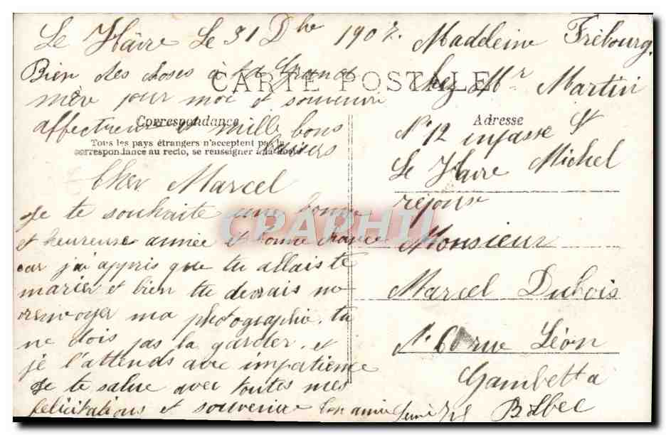 Paar — Frohe Neujahr — A.N. PARIS — Rückseite