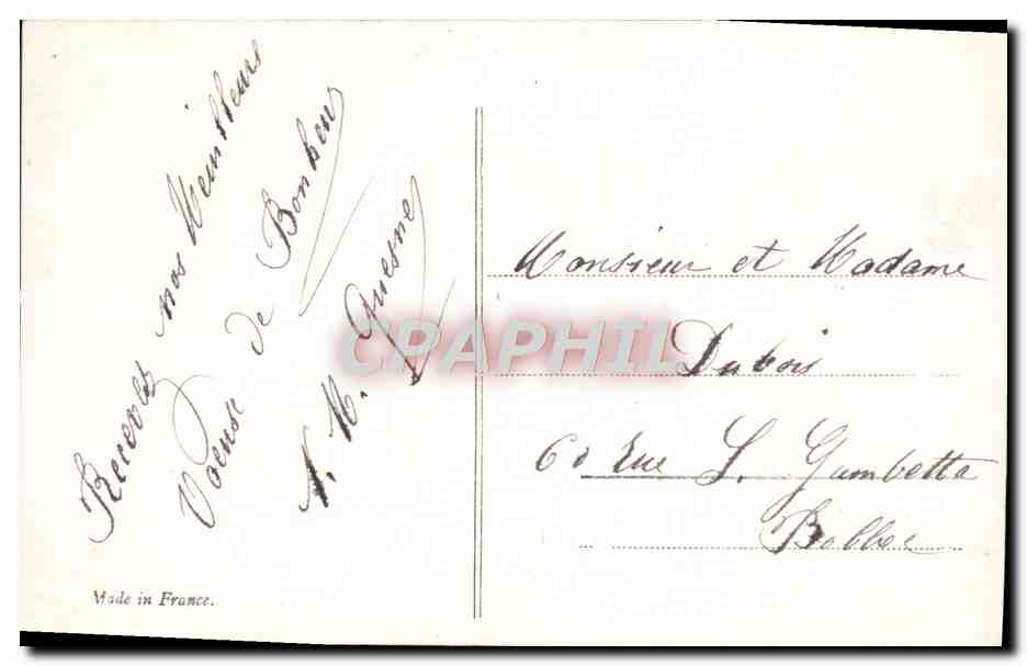 Jeune couple — Bonne Année — Éditeur Fauville, n° 1 — Reverso