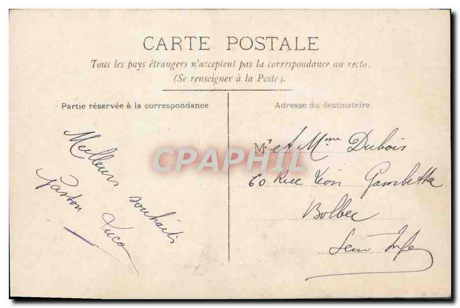 CPA Fantaisie Homme  — Rückseite
