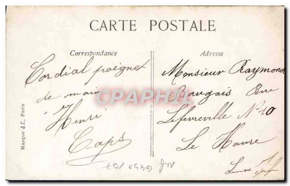CPA Fantaisie Homme  — Rückseite