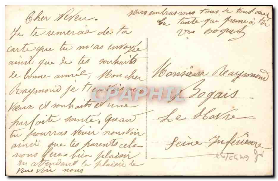 Couple en tenue de fête — Bonne Année — J.K. 3077 — Rückseite