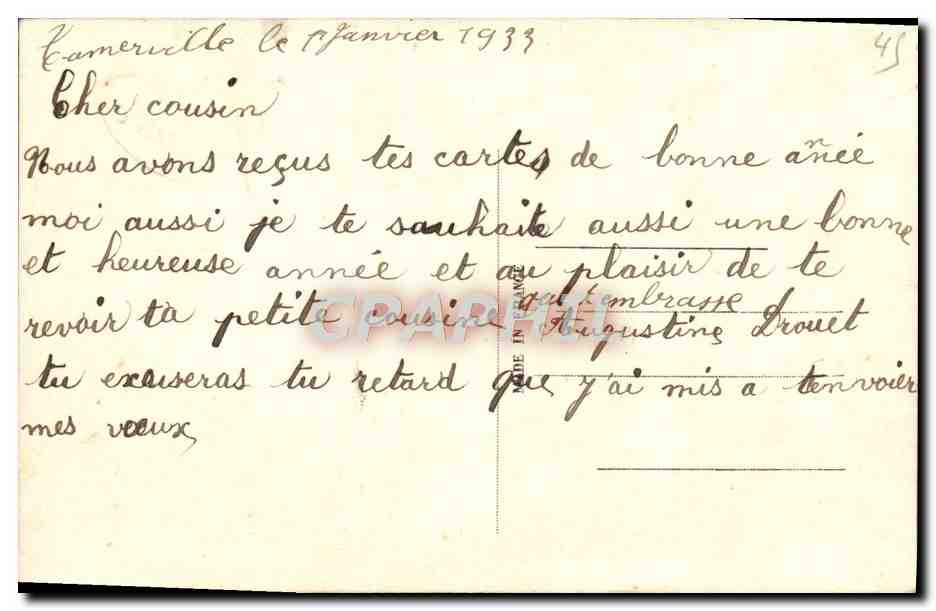 CPA Fantaisie Bonne annee — Verso