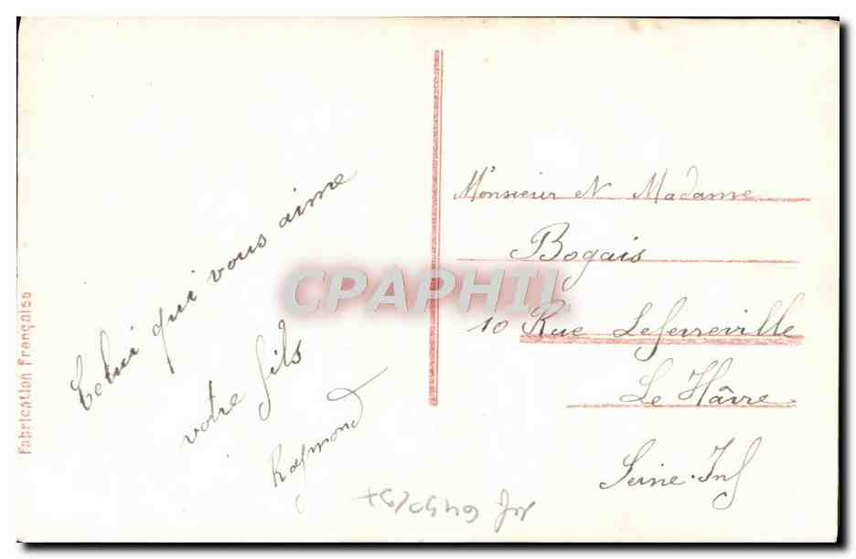 CPA Fantaisie Homme  — Verso