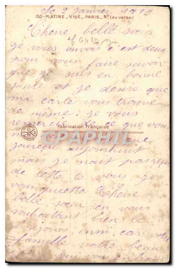 CPA Fantaisie Homme Soldat Militaria — Rückseite