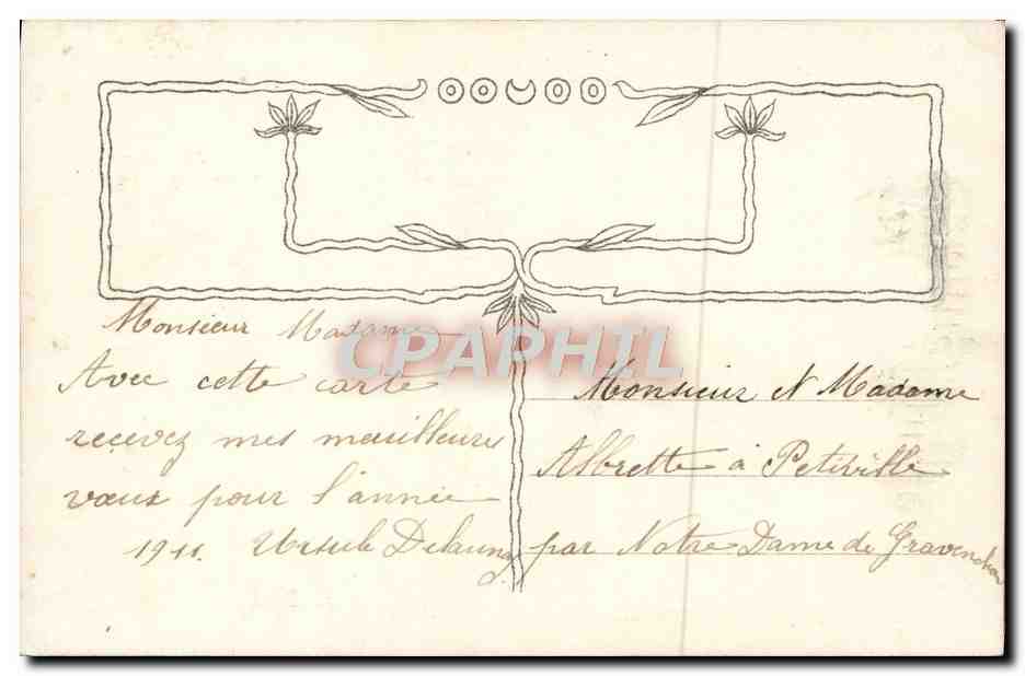 CPA Fantaisie Fleurs — Back
