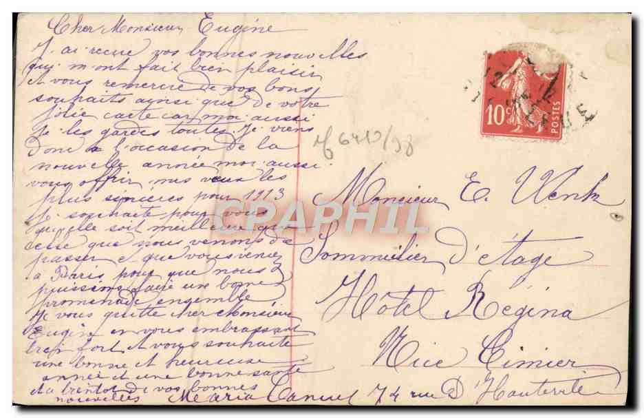 Jeune femme en robe ornée — 'Heureuse Année' — série 542 — Rückseite