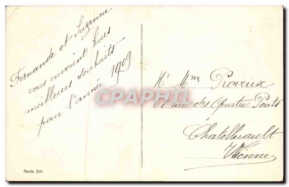 CPA Fantaisie Bonne Annee Fleurs — Verso