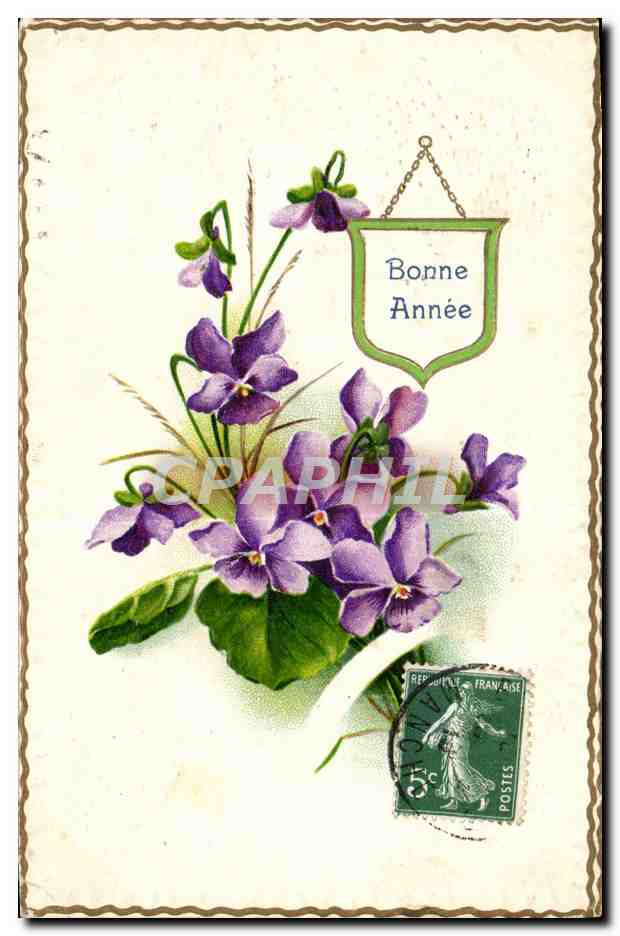 CPA Fantaisie Bonne annee Fleurs