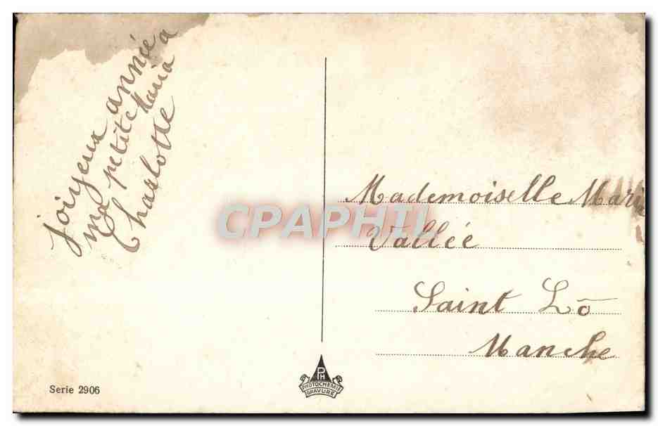 CPA Fantaisie Bonne annee Bataille de boules de neige — Rückseite