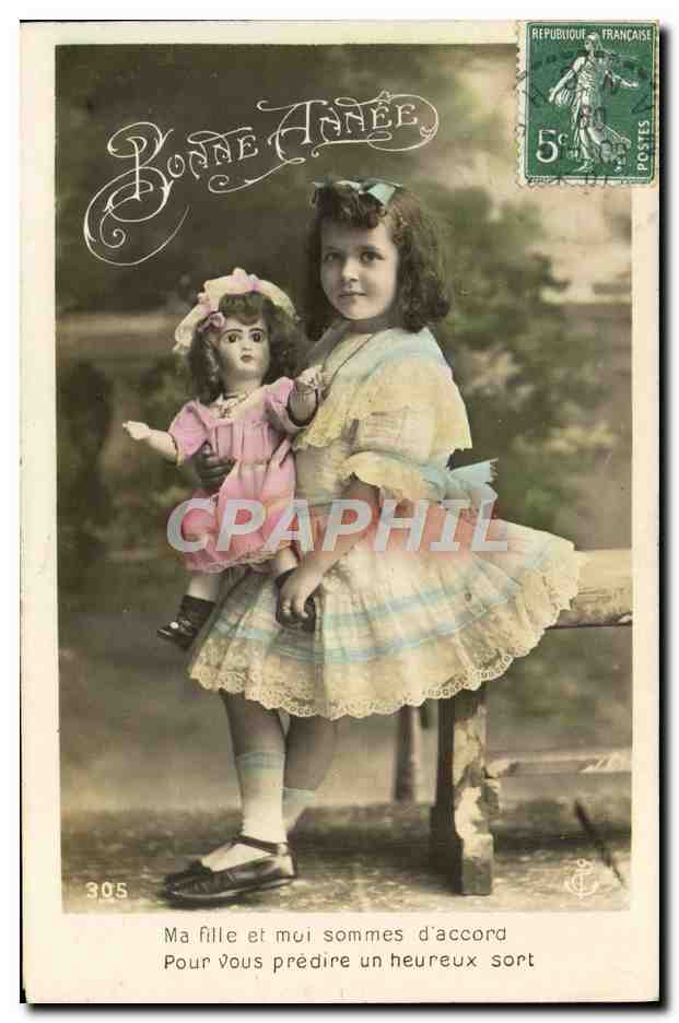 CPA Fantaisie Enfant poupee
