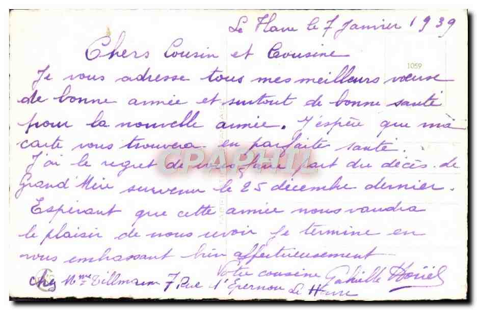 CPA Fantaisie Bonne annee Biche — Verso