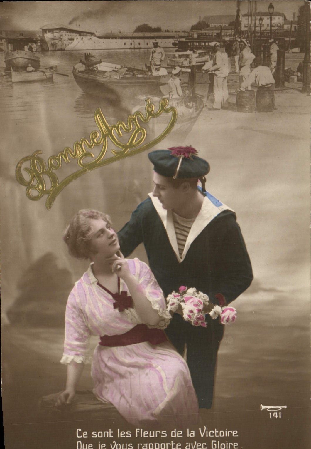 Sailor and woman — 'Bonne Année' — Noyer, Paris, n°141
