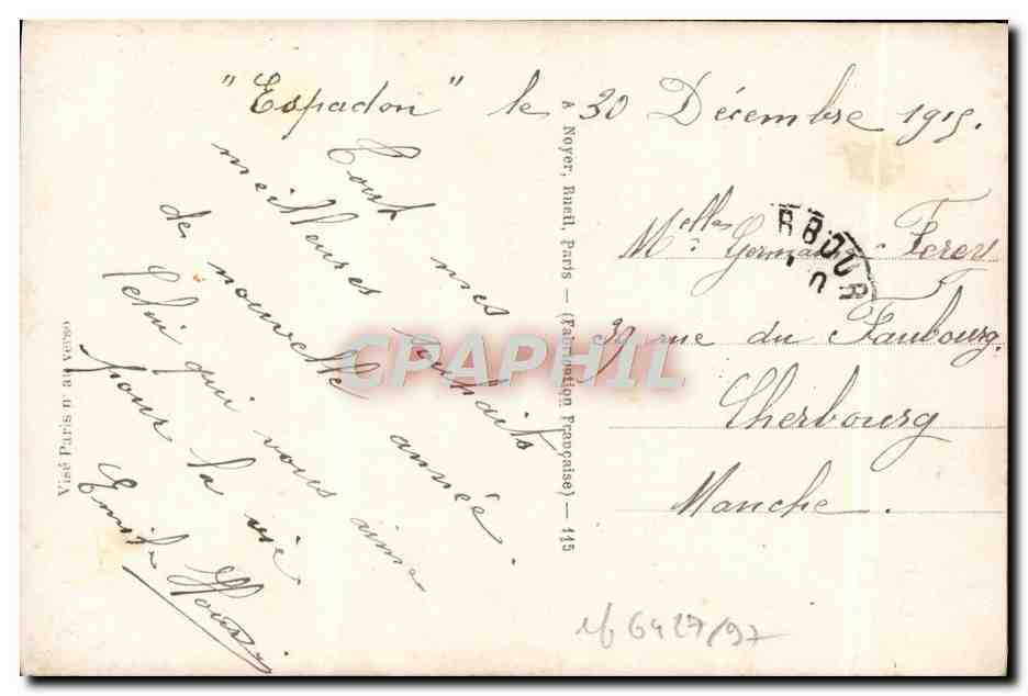 Sailor and woman — 'Bonne Année' — Noyer, Paris, n°141 — Verso