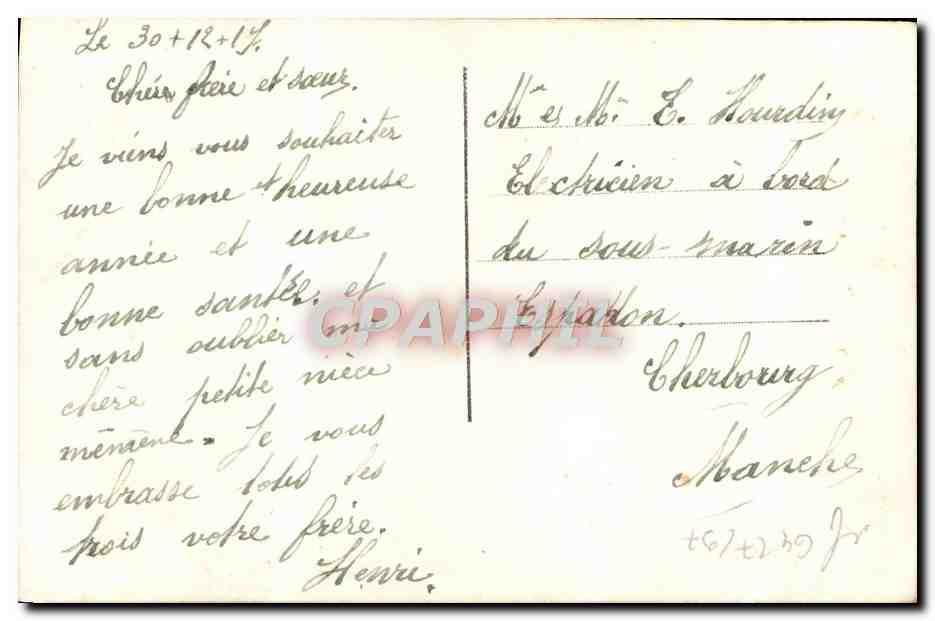 CPA Fantaisie Homme  — Rückseite