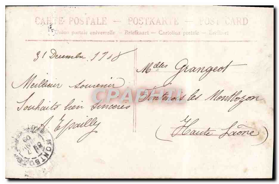 CPA Fantaisie Homme  — Rückseite