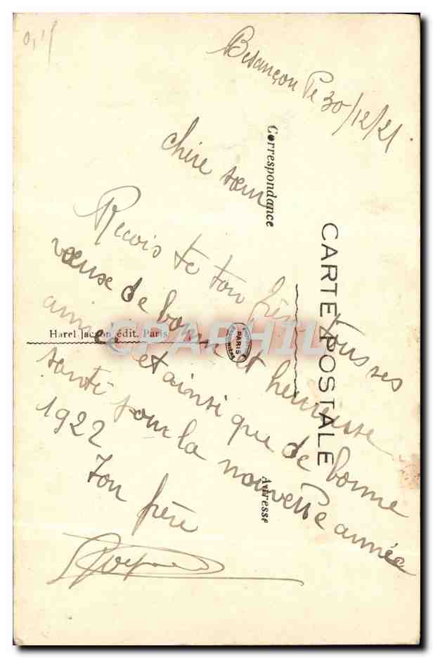 CPA Fantaisie Fleurs Nouvel An — Back