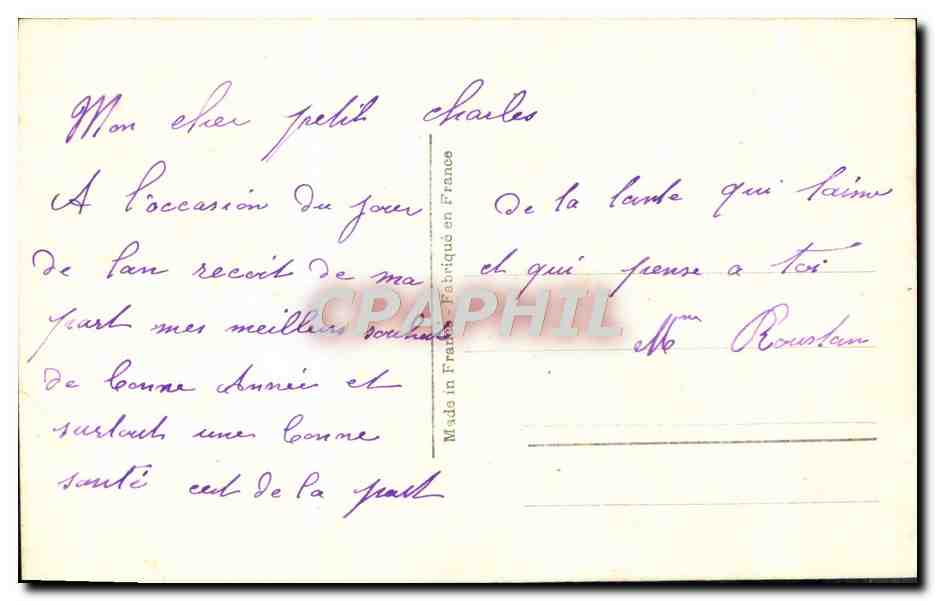 CPA Fantaisie Homme  — Rückseite