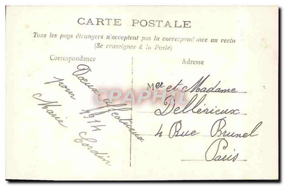 Donna in abito blu che tiene una carta — Editore Celftres, n° 1812 — Verso