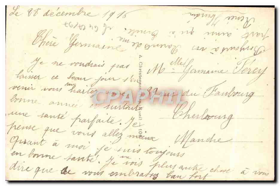 Bonne Année — motifs floraux et portraits féminins — REX 629 — Reverso