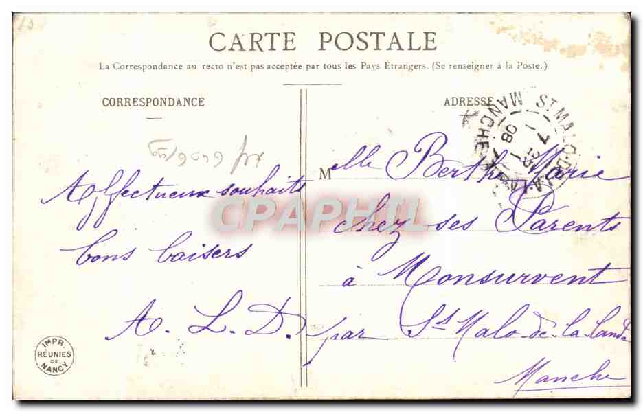 CPA Fantaisie Homme et enfant — Rückseite