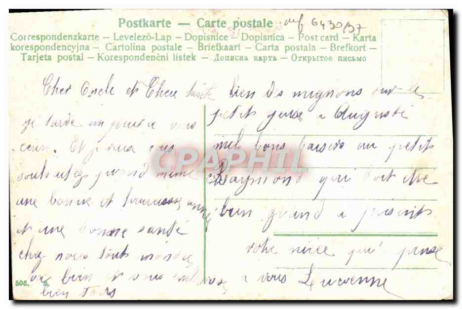 CPA Fantaisie Enfants — Verso