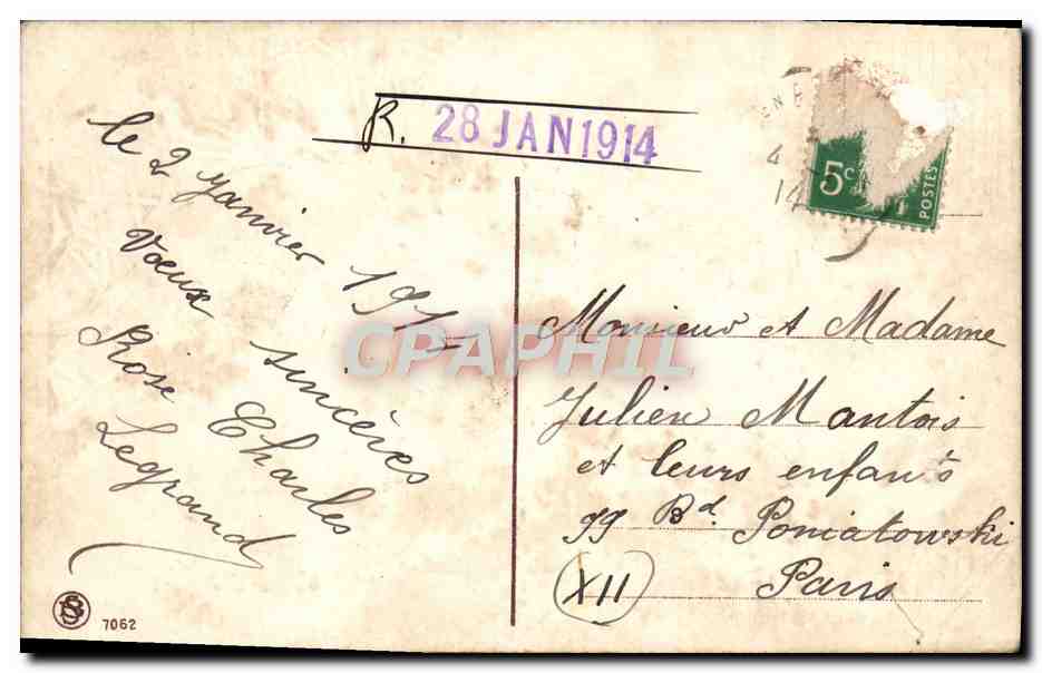 CPA Fantaisie Fleurs — Verso