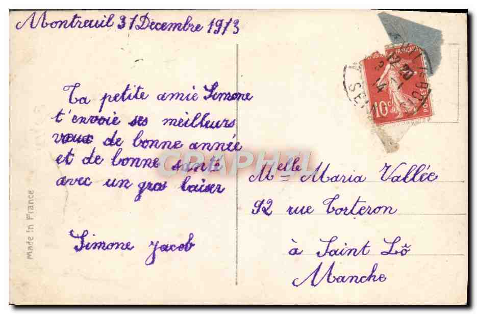 CPA Fantaisie Enfant — Rückseite
