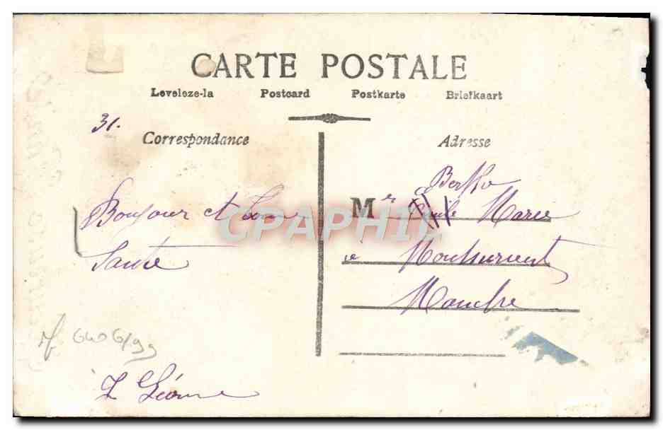CPA Fantaisie Homme  — Back