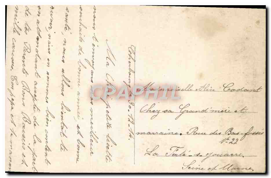 CPA Fantaisie Enfant Trefle — Rückseite
