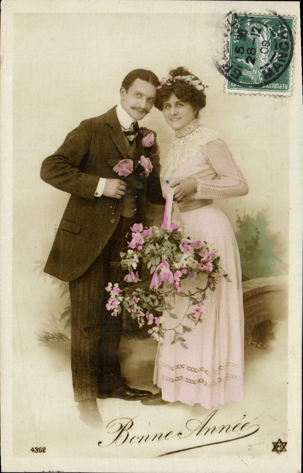 Pareja — Feliz Año — Editor desconocido, n° 4362