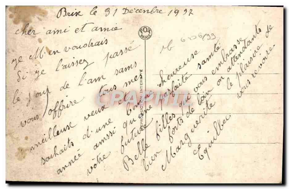 CPA Fantaisie Fleurs — Rückseite