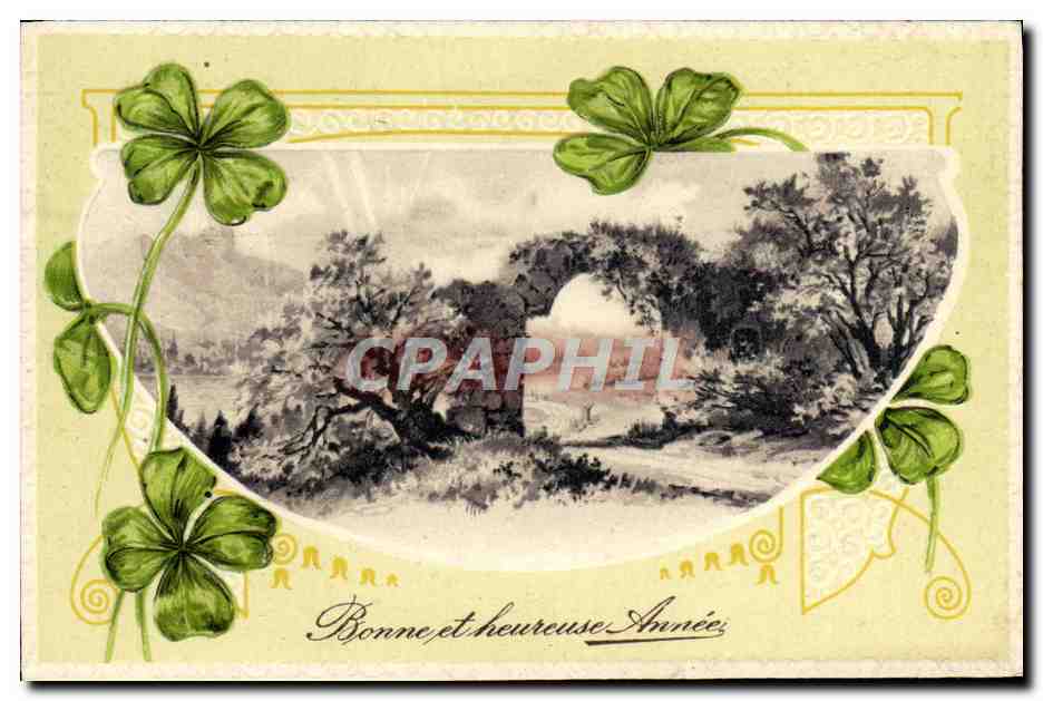 CPA Fantaisie Bonne annee Trefle