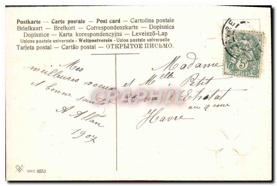 CPA Fantaisie Bonne annee Trefle — Verso