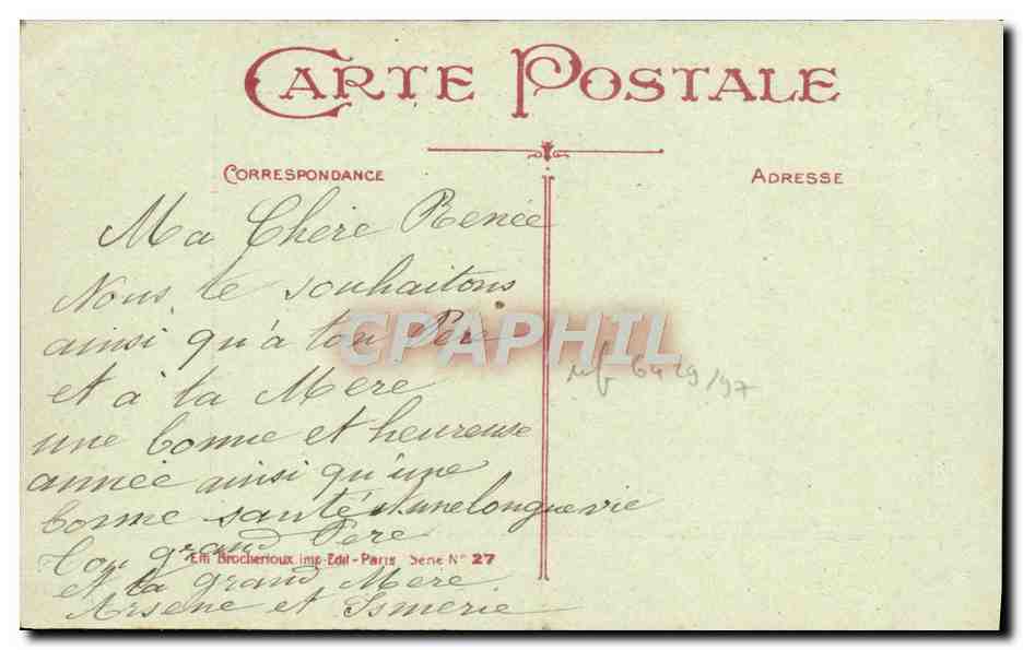 CPA Fantaisie Fleurs — Rückseite