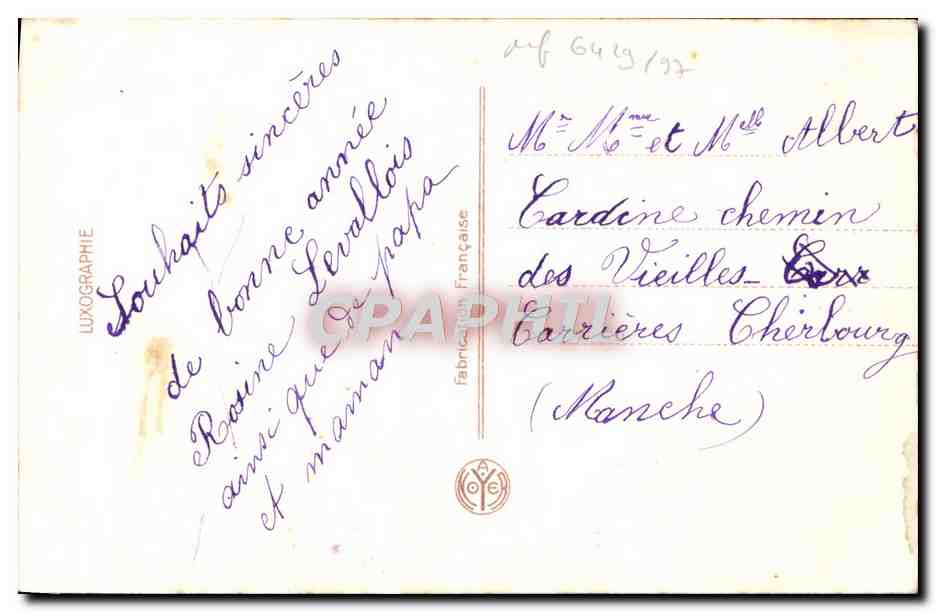 CPA Fantaisie Femme  — Rückseite