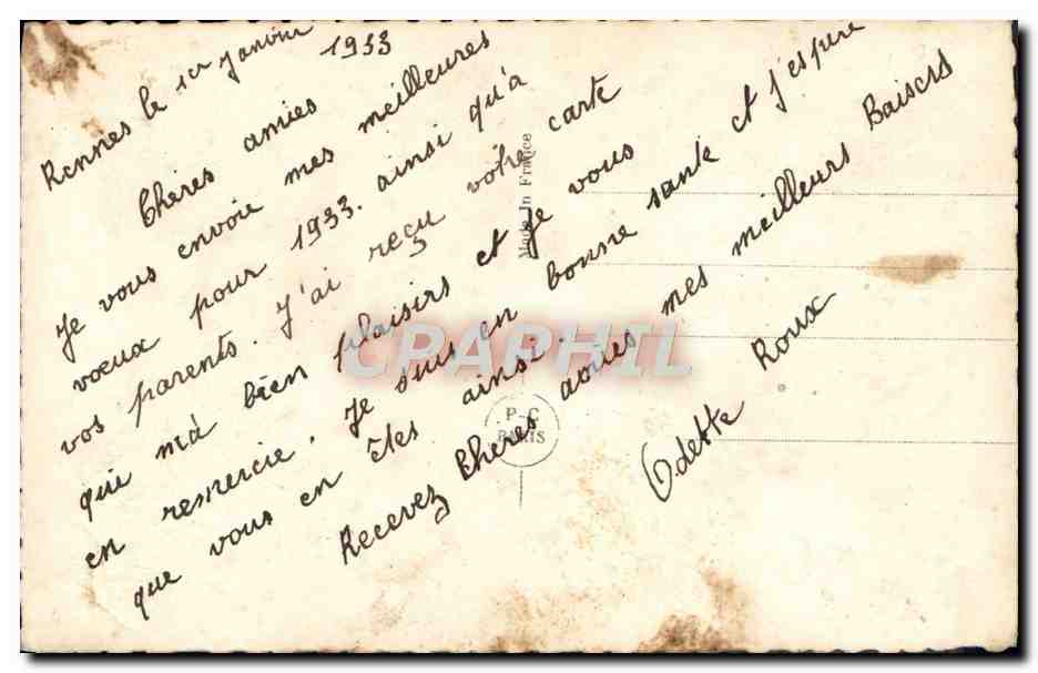 CPA Fantaisie Femme  — Verso