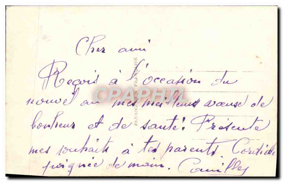 CPA Fantaisie Bonne annee — Verso