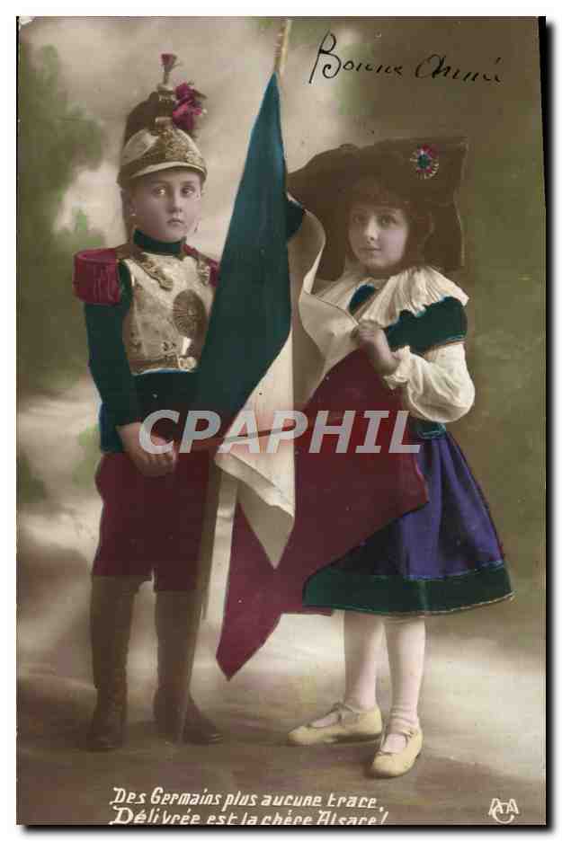 CPA Fantaisie Enfants Soldat Militaria Alsace