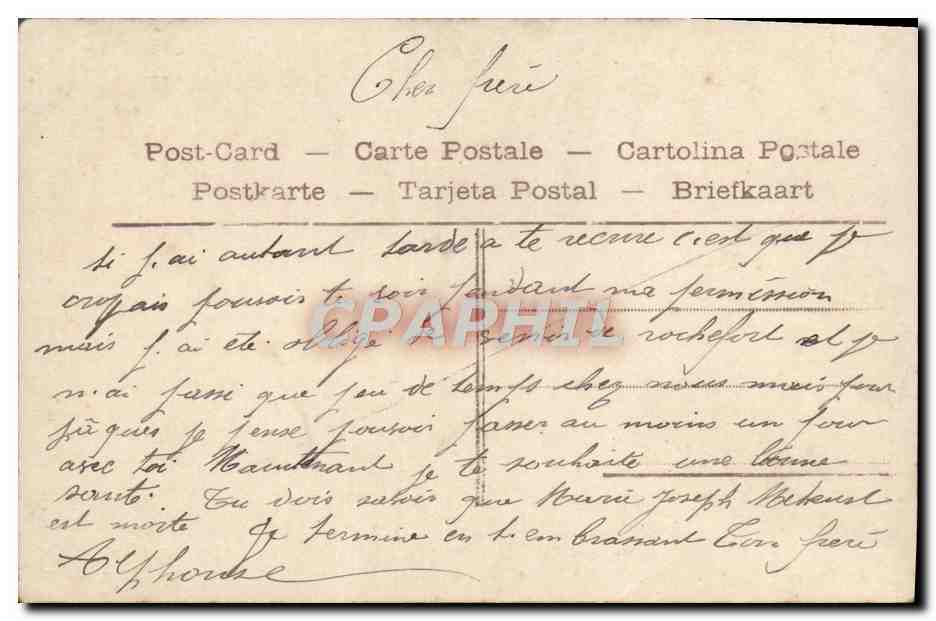 CPA Fantaisie Homme  — Rückseite