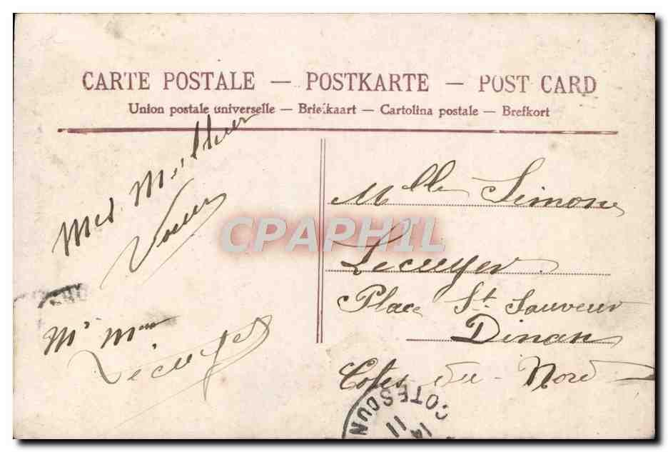 CPA Fantaisie Homme Horloge — Rückseite