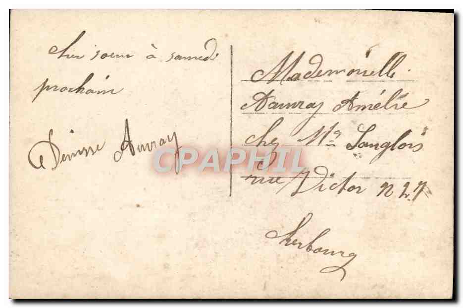 CPA Fantaisie Femme Fer a cheval — Verso